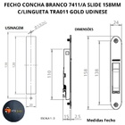 Fecho Concha Branco 7411/a Slide 158mm C/lingueta Gold Tra011