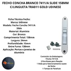 Fecho Concha Branco 7411/a Slide 158mm Janela Porta Aluminio