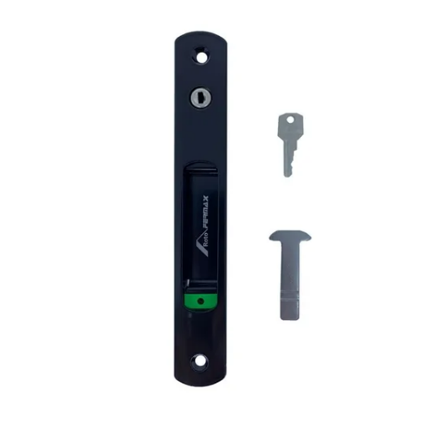 Fecho Concha com chave para porta ou janela de alumínio preto