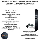 Fecho Concha Preto 7411/a Slide 158mm Janela Porta Aluminio U