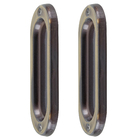 Fecho Concha Sobrepor Aço Oxidado 100x40mm 2 peças