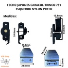 Fecho Japones Caracol Trinco 751 Esquerdo Nylon Preto Janela
