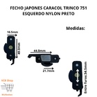 Fecho Japones Caracol Trinco 751 Esquerdo Nylon Preto Janela