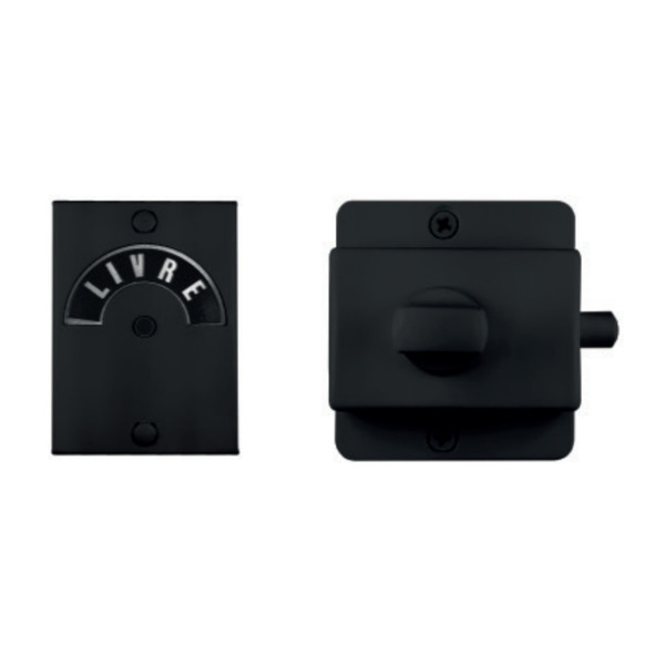 Fecho Tarjeta Livre Ocupado Para Banheiro Preto 802 Lockwell