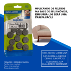 FELTRO CINZA AUTO ADESIVO REDONDO 21X3MM 24 UN