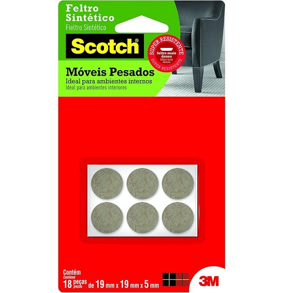 Feltro Moveis Pesados Redondo Marron Pequeno 18 Und