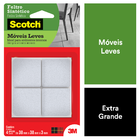 Feltro Protetor Quadrado Branco 38x38cm Autoadesivo Scotch 3M 4 peças