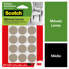 Feltro Protetor Redondo Marrom P Autoadesivo Scotch 3M 12 peças