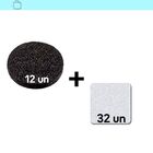 Feltro Quad.22mm Branco C32 E Red.20mm Preto C12 Cartela C44