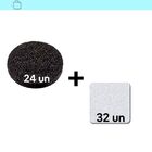 Feltro Quad.22mm Branco C32 E Red.20mm Preto C24 Cartela C56