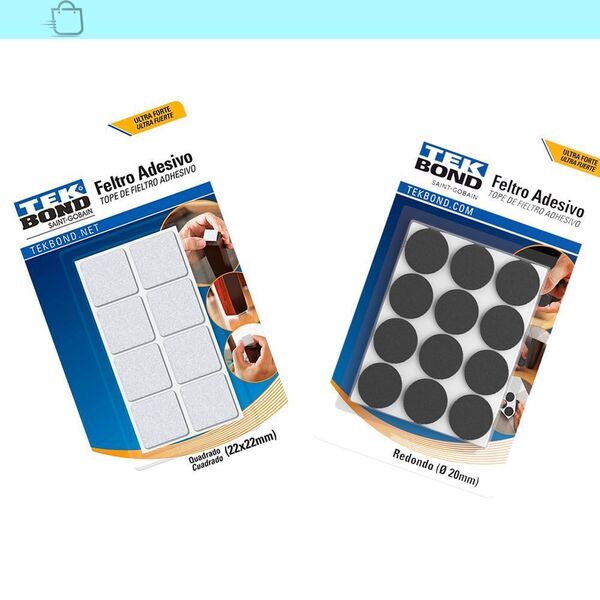 Feltro Quad.22mm Branco C8 E Red.20mm Preto C24 Cartela C32