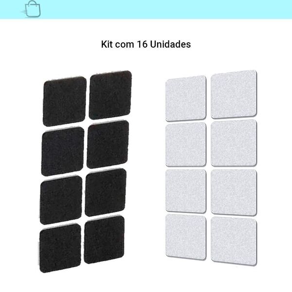 Feltro Quadrado 22 Mm Branco E Preto Cartela C/16 Unidades