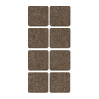 Feltro Quadrado Autoadesivo 25x25mm Marrom 8 peças