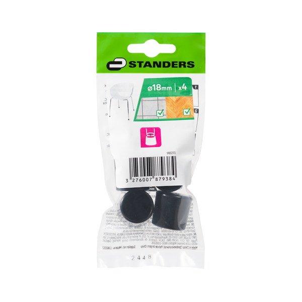 Feltro Redondo 18mm com 4 Peças Preto Standers