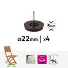 Feltro Redondo 22mm com 4 Peças Marrom Standers