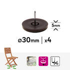 Feltro Redondo 30mm com 4 Peças Marrom Standers