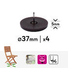 Feltro Redondo 37mm com 4 Peças Marrom Standers