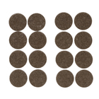 Feltro Redondo Autoadesivo 20mm Marrom 16 peças