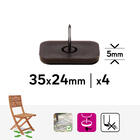 Feltro Retangular 35x24mm com 4 Peças Marrom Standers