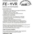 Ferrao Eletronico Zebu Recarregavel Fe 9v R 12246