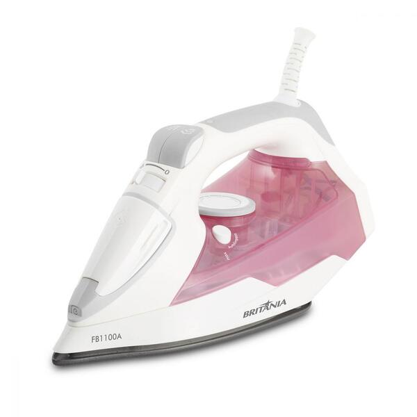 Ferro A Vapor Branco/rosa 1200w Britânia 127v Fb1100a