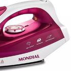 Ferro De Passar A Vapor 220v Base Cerâmica Branco E Pink Mond