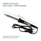 Ferro De Solda 25w 220v Ideal Para Reparos - Kokay Sk-2520