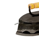 Ferro Passar Roupa A Brasa 7 Furos Alça Madeira 20x10x15 5cm