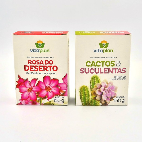 Fert. Cactos E Suculentas  + Fert. Rosa Do Deserto - Vitaplan