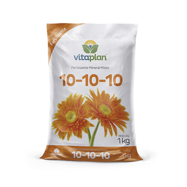 Fertilizante Mineral Misto 10-10-10 Vitaplan 1kg Em Saco