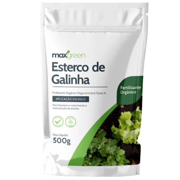 Fertilizante Orgânico Esterco De Galinha (500g) Maxgreen