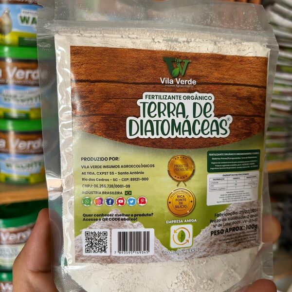 Fertilizante Orgânico Terra De Diatomáceas  Vila Verde 100g