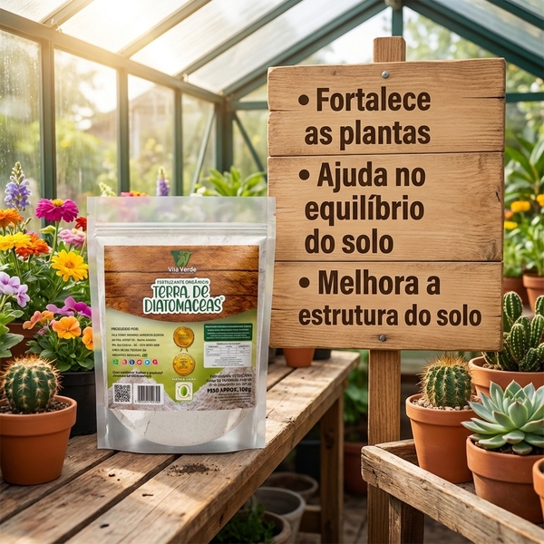 Fertilizante Orgânico Terra De Diatomáceas  Vila Verde 100g