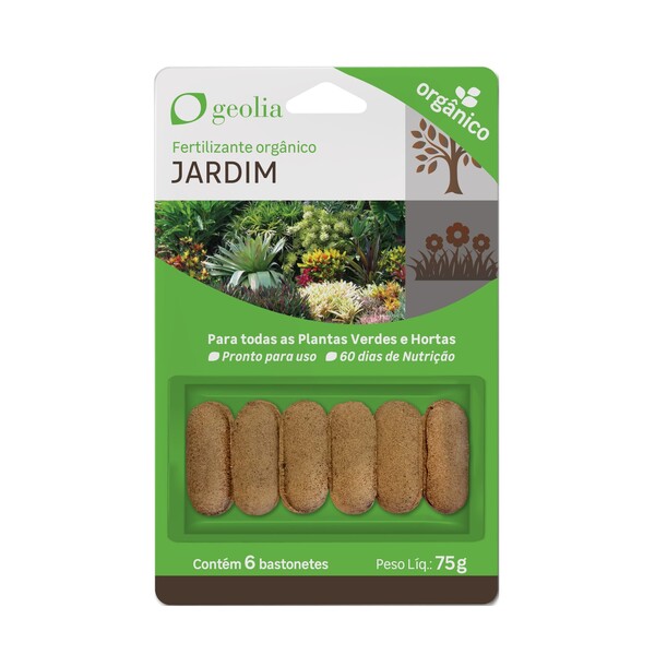 Fertilizante para Jardim Orgânico Sólido 75g Geolia