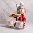 Figura Decorativa Resina Boneca C/ Bandeja Wolff