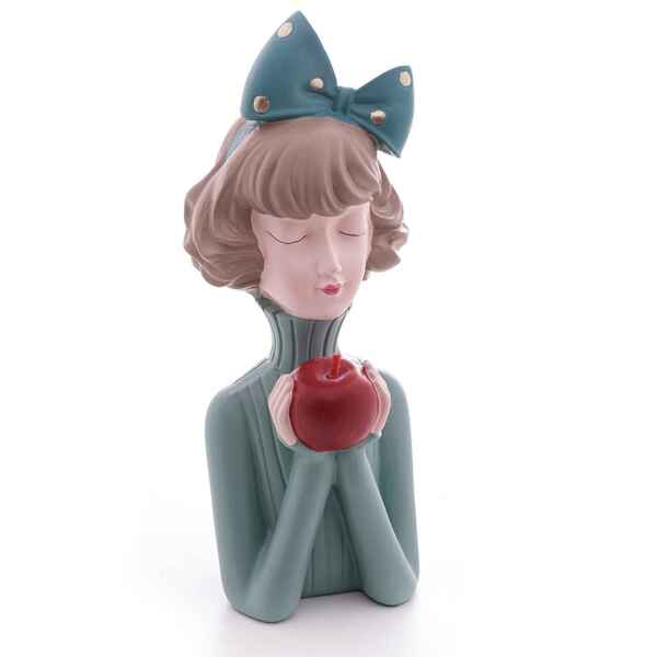 Figura Decorativa Resina Boneca C/ Maçã 61491 Rojemac