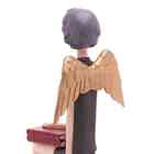 Figura Decorativa Resina Boneca Cinza C/ Asas Wolff