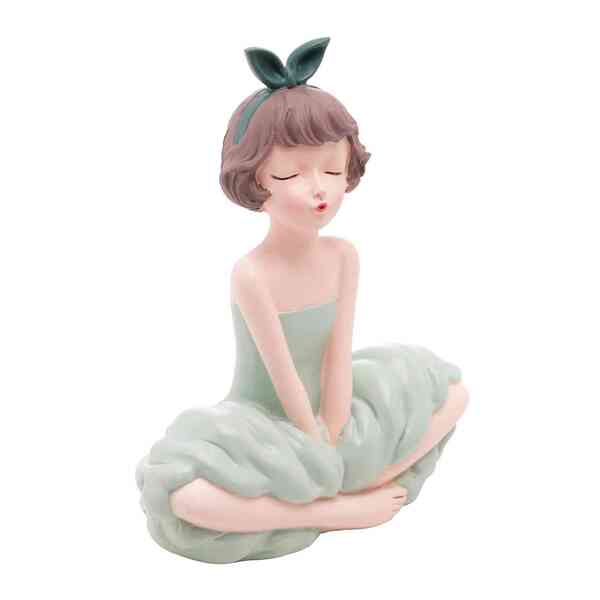 Figura Decorativa Resina Boneca Sentada Wolff