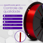 Filamento Petg Vermelho Translúcido Premium 1kg - Voolt3d Ofi