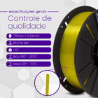 Filamento Pla Amarelo Translúcido Premium 1kg - Voolt3d Ofici