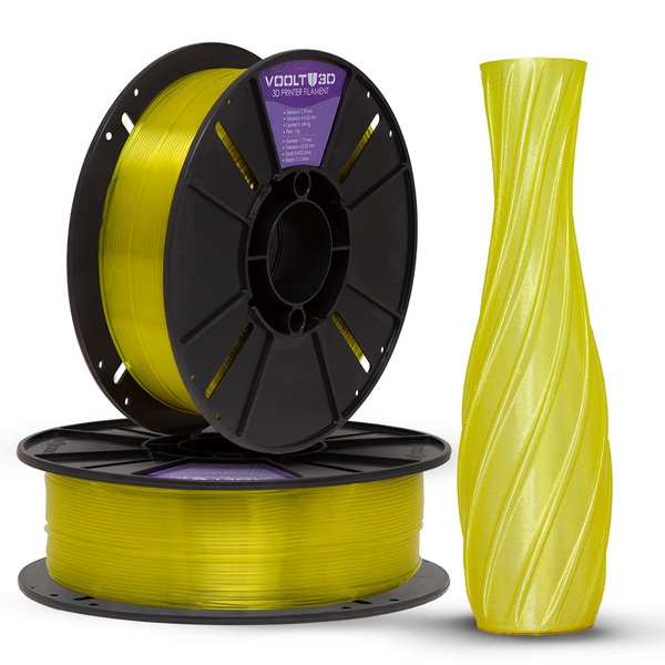 Filamento Pla Amarelo Translúcido Premium 1kg - Voolt3d Ofici