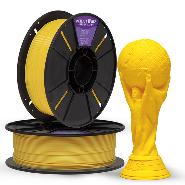 Filamento Pla Amarelo Velvet Premium 1kg, Com Efeito Fosco, 1