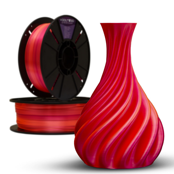 Filamento Pla Duo Color Ametista / Laranja V-silk Premium
