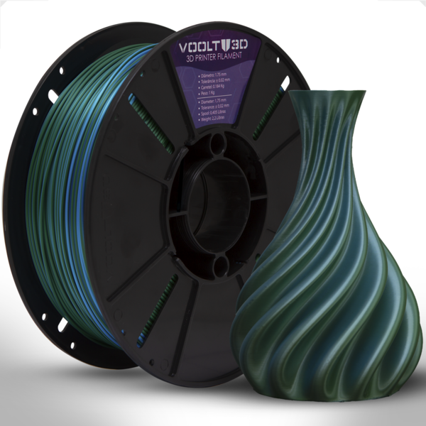 Filamento Pla Duo Color Azul E Verde Premium 1kg, Duas Cores V-silk, 1 ...