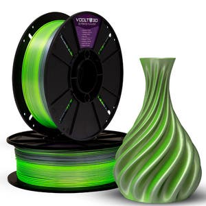 Filamento Pla Duo Color Prata E Verde Neon Premium 1kg Duas Cores V ...