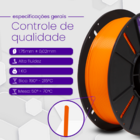 Filamento Pla Laranja Premium 1kg - Voolt3d Oficial