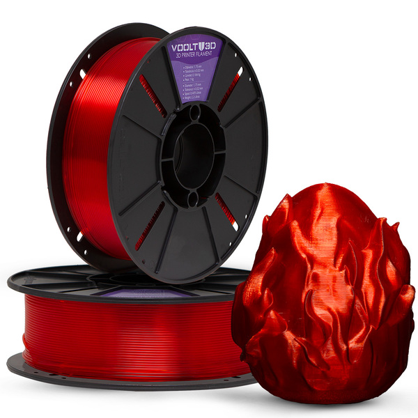 Filamento Pla Vermelho Romã Translúcido Premium 1kg - Voolt3d