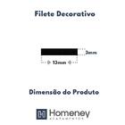 Filete Em Aluminio 13mm X 3mm - Homeney - Branco - 3m