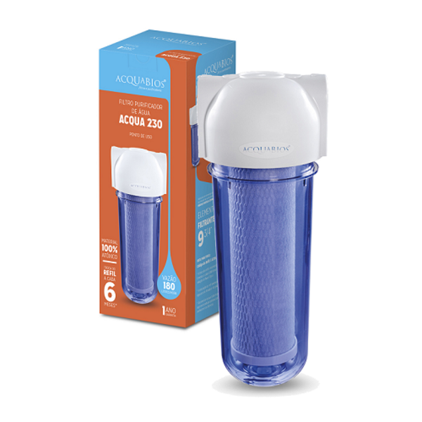 Filtro Acqua 230 Transparente Carbon Block Conexão 1/2 1000-0