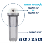 Filtro Agua 9 3/4 Ponto Uso Pou + Lavável Plissado 5 Micra 3/